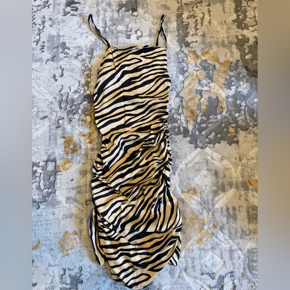 Forever 21 Black and Cream Zebra Print Dress